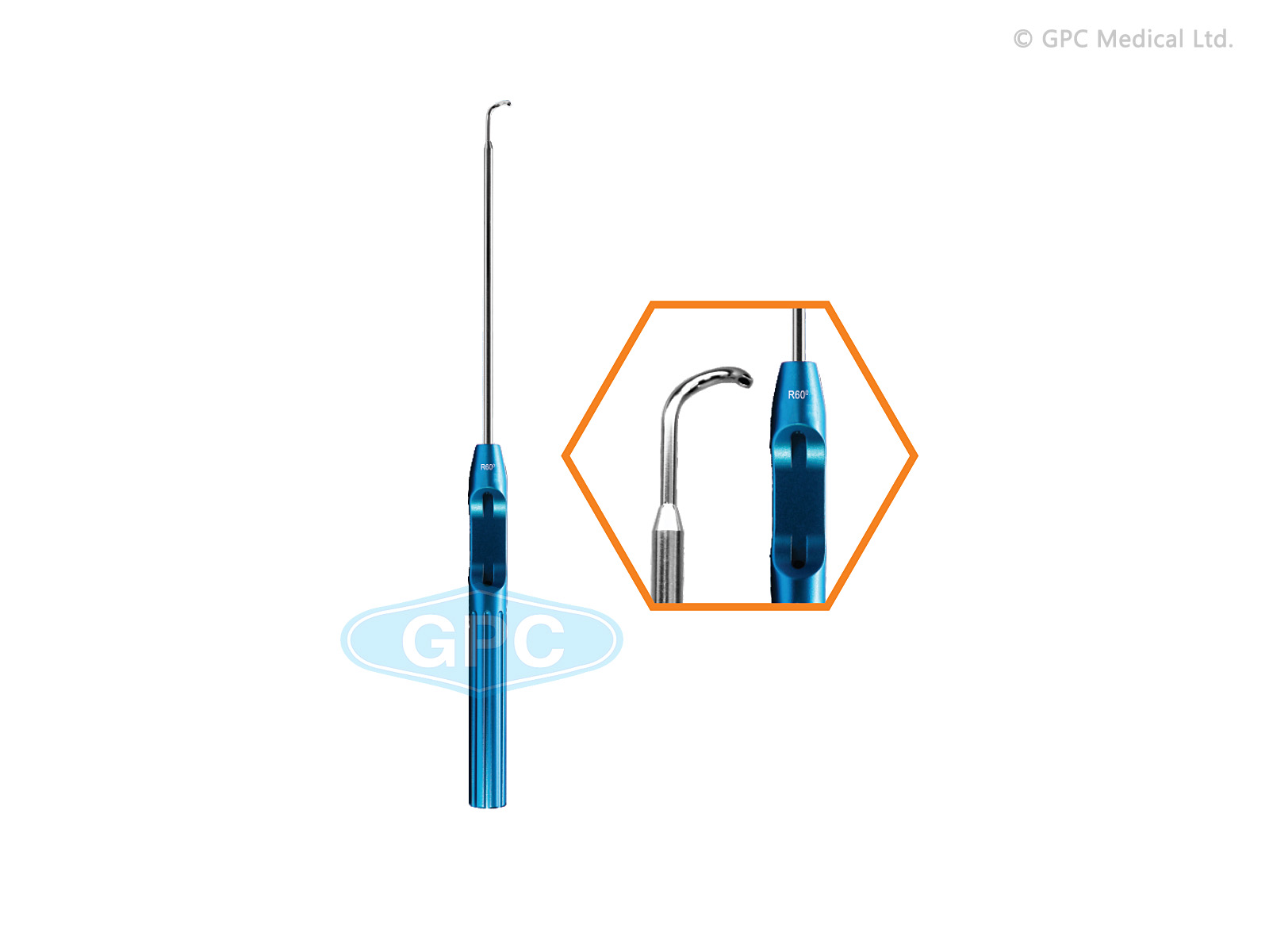 Crochet de suture 60° Droite