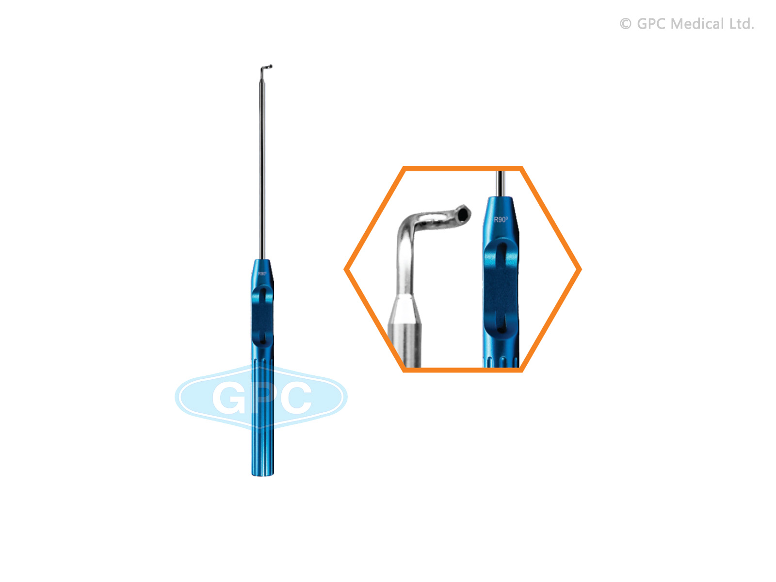 Crochet de suture 90° Droite