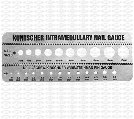 Toise de calibrage pour clou de Kuntscher