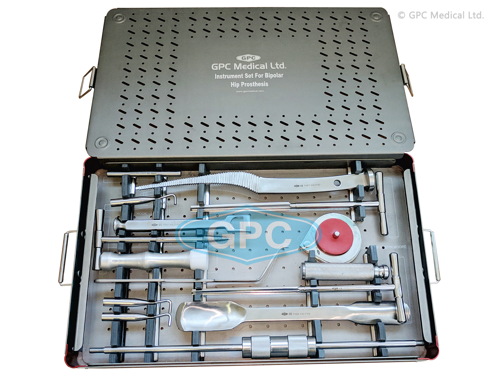 Jeu    d’instruments pour prothèse hip<em>HEAL</em> bipolaire