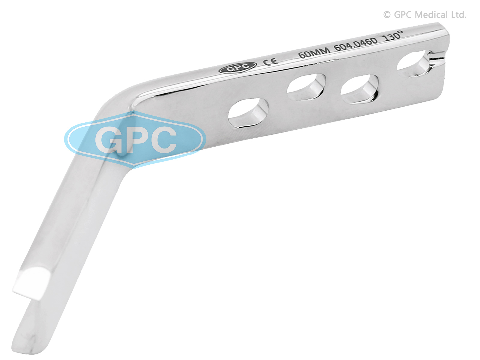 Lame plaque coudée 4,5 mm, 130°