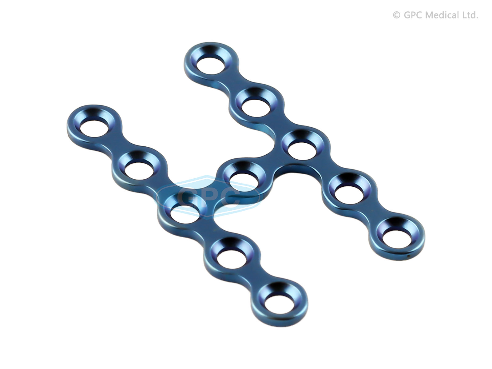 Plaque H, Type II, 1,5/2,0 mm, 5+1+5 trous