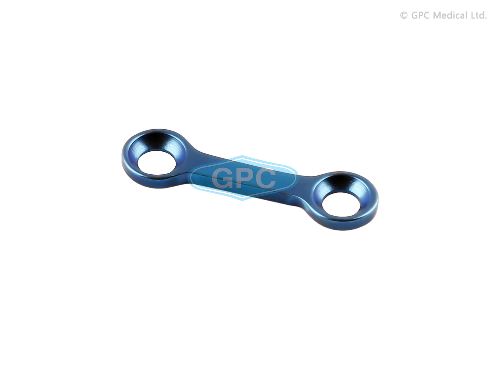 Plaque droite avec espace, 1,5/2,0 mm - 2 trous