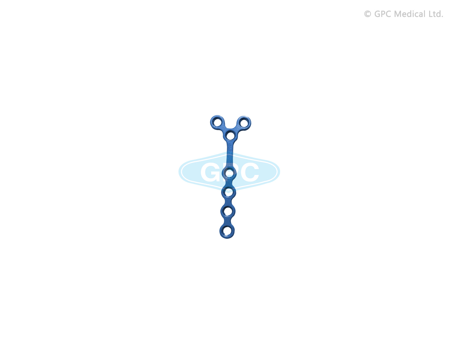 Plaque en Y, type I, 1,5/2,0 mm, 3 trous de tête et 4 trous d'arbre