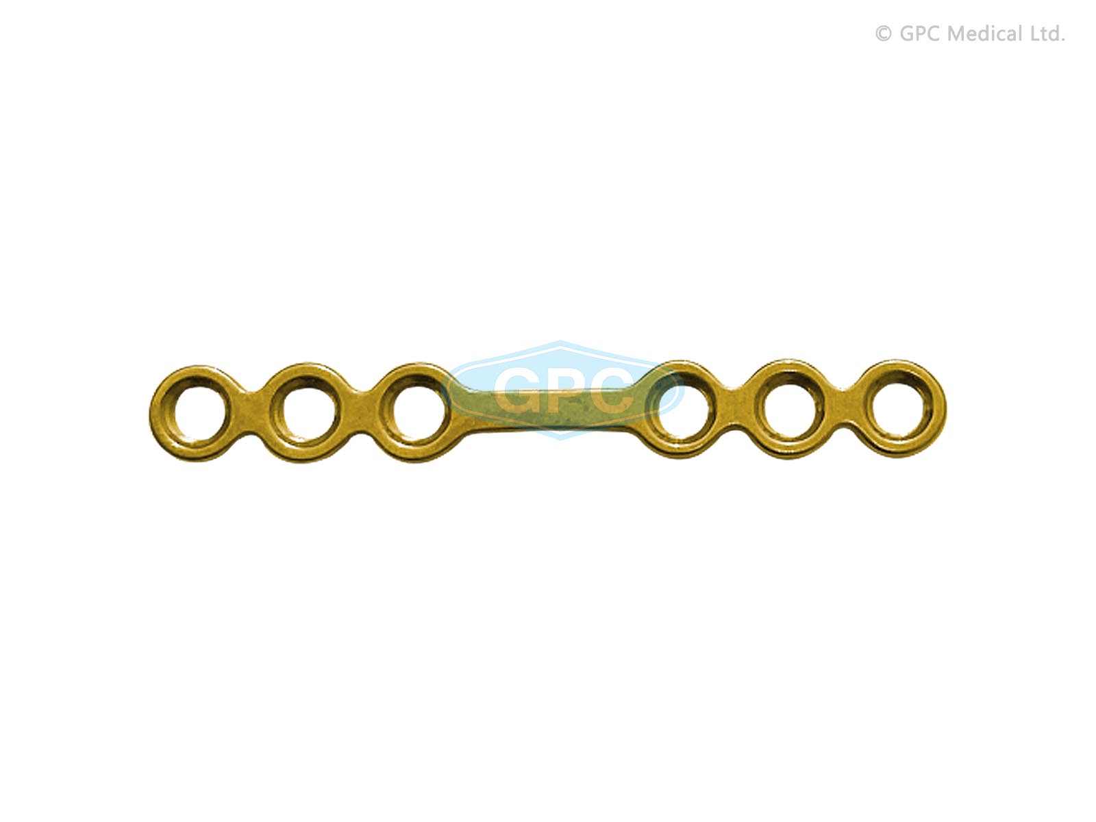 Plaque fix<em>LOCK</em> droite avec espace, 2,0 mm - 6 trous