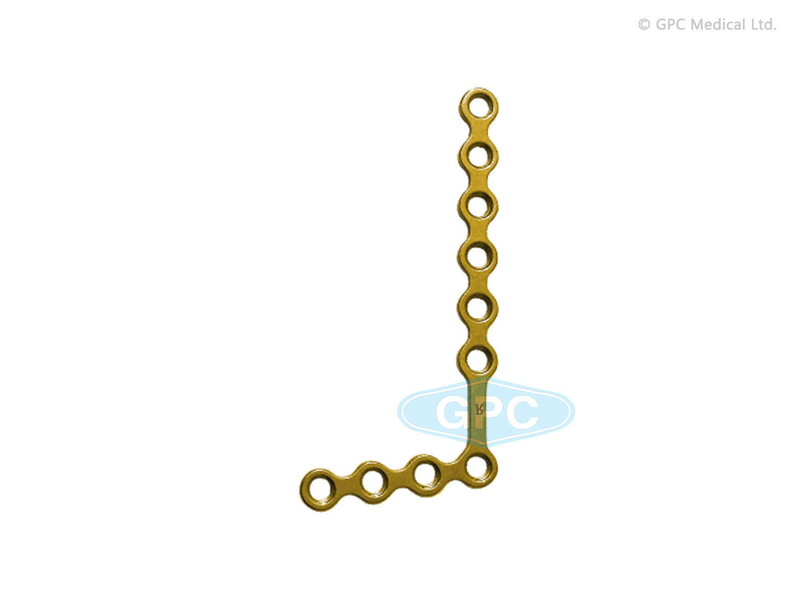 Plaque fix<em>LOCK</em> en L, oblique 100°, 2,0 mm, 4 trous de tête - gauche/droite