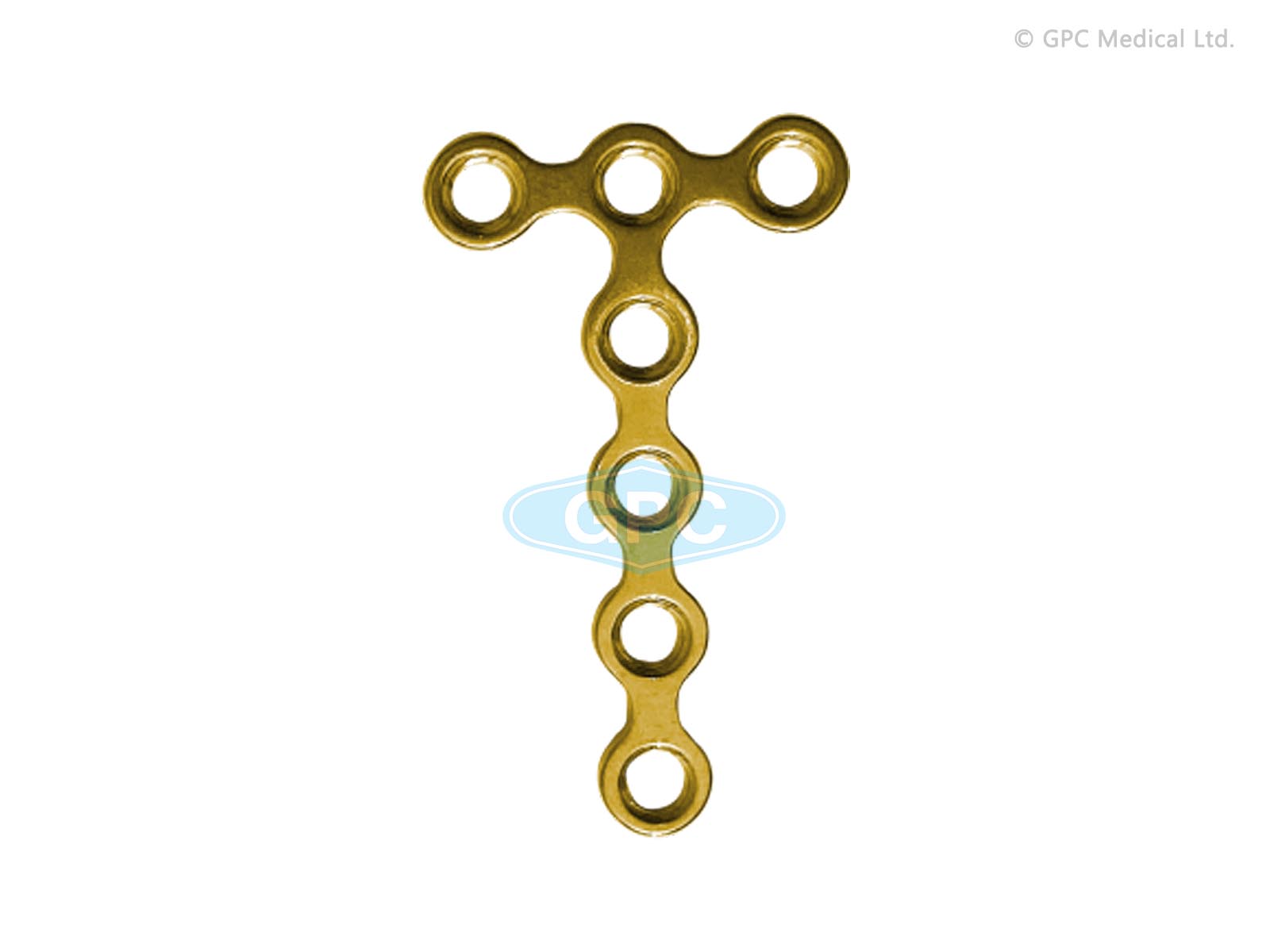 Plaque fix<em>LOCK</em> en T, 2,0 mm avec 3 trous de tête