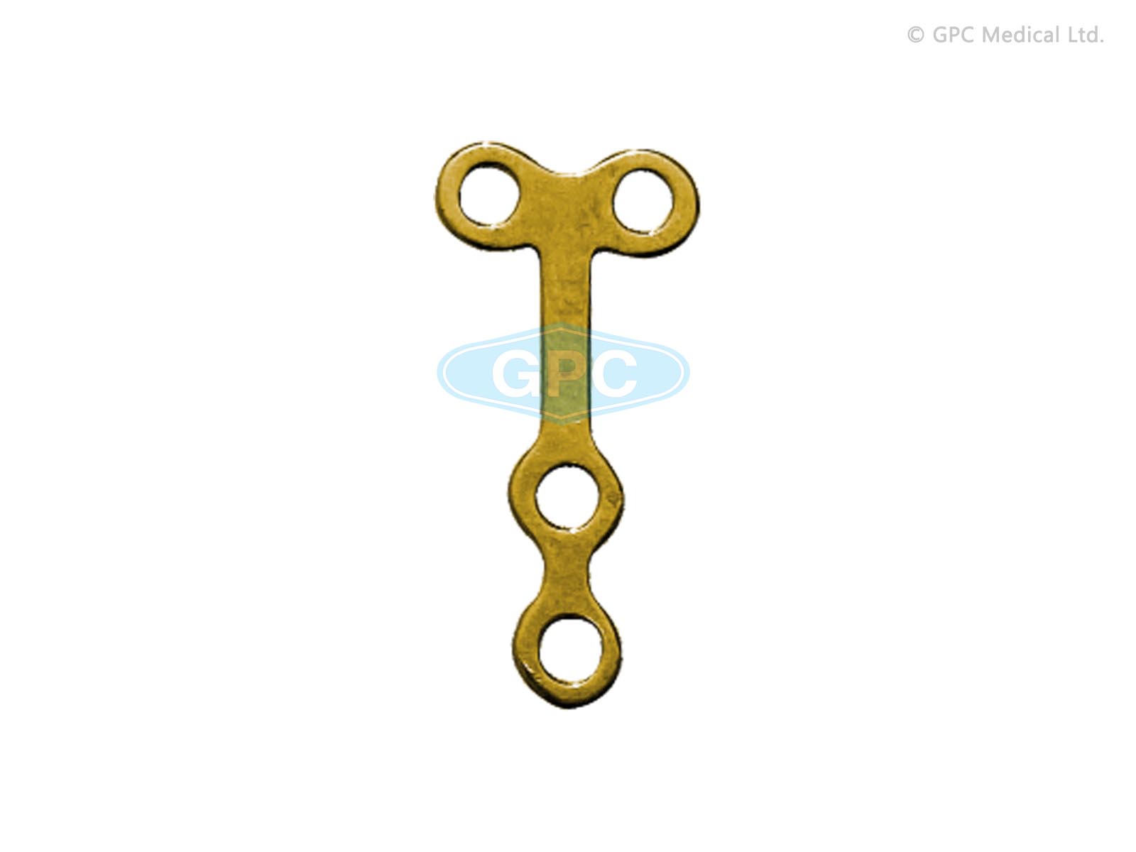 Plaque fix<em>LOCK</em> en T - Type III, 2,0 mm avec 2 trous de tête et 2 trous de tige