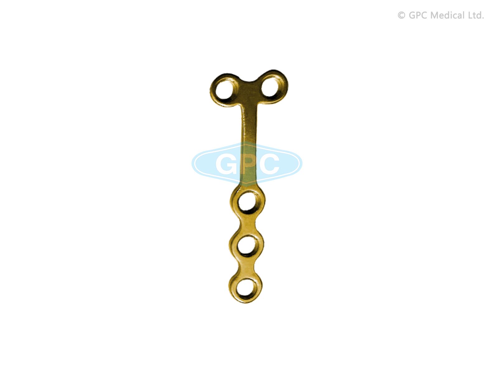 Plaque fix<em>LOCK</em> en T - Type III, 2,0 mm avec 2 trous de tête et 3 trous de tige