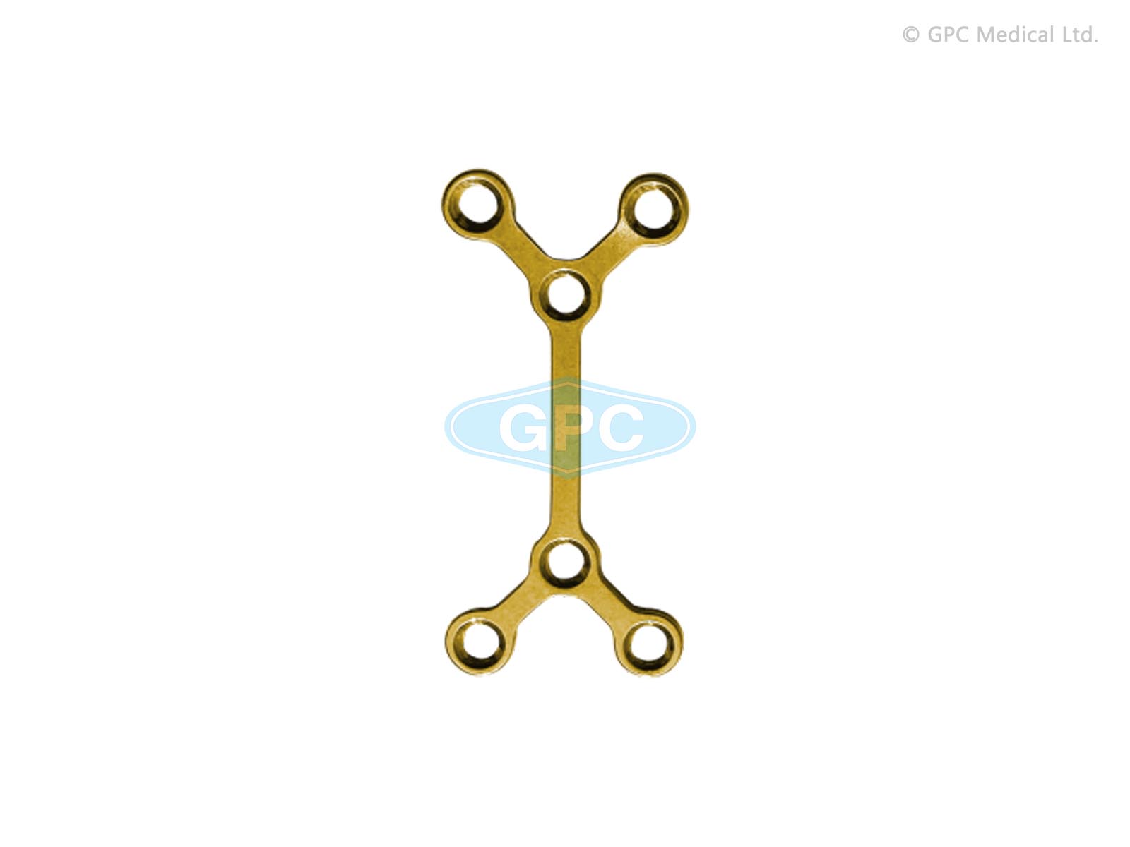Plaque fix<em>LOCK</em> en Y - Type II, (avec espace) 2,0 mm, 3+3 trous