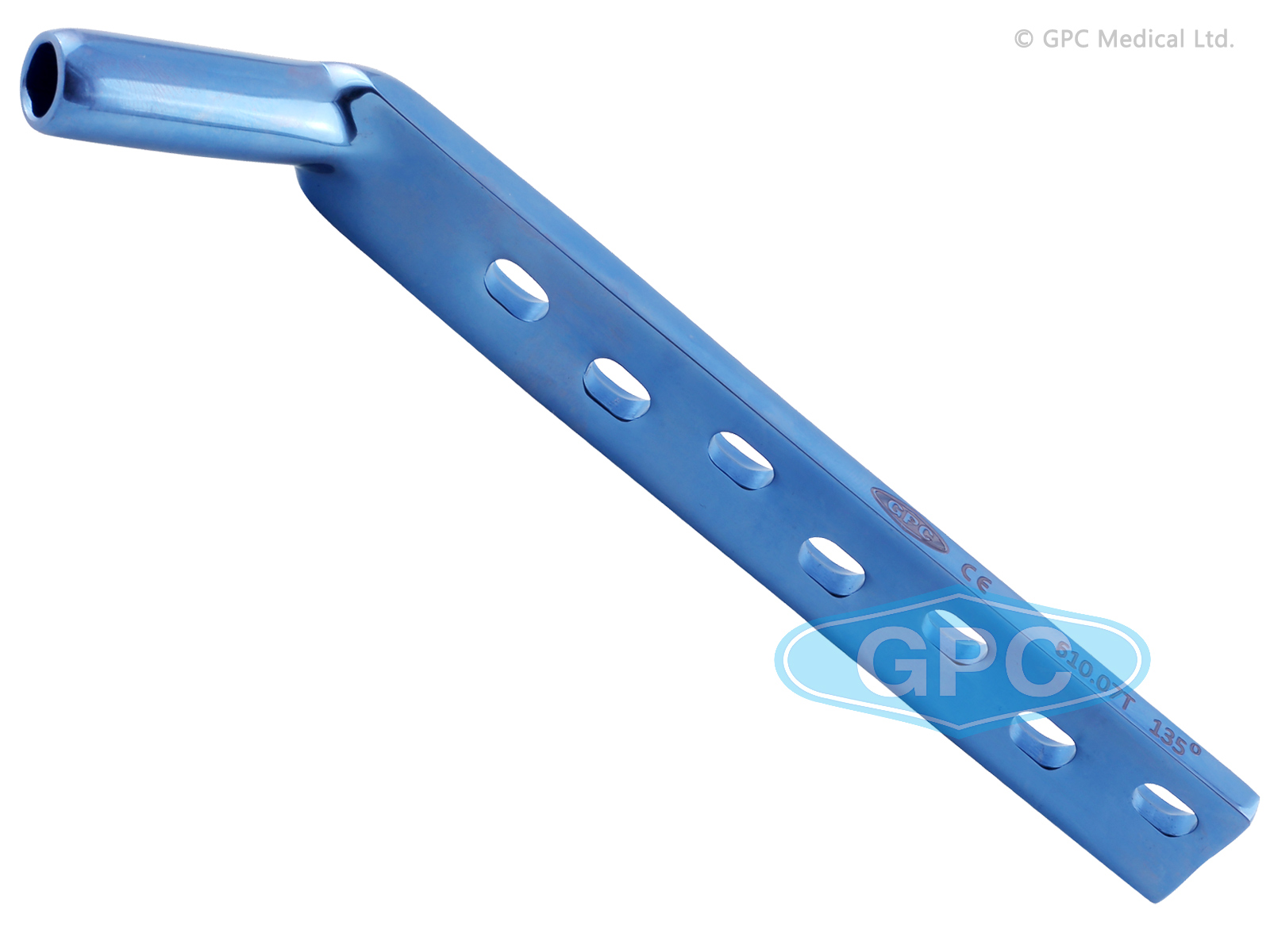 Plaque à tube DHS courte, 4,5 mm, 135°